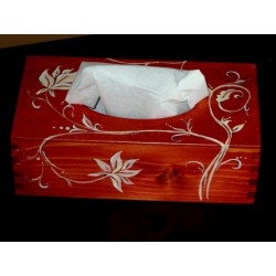 Drewniane pudełko na chusteczki ręcznie malowane