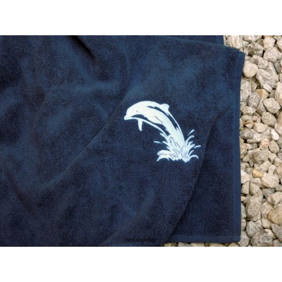 ręcznik granatowy delfin 70x130
