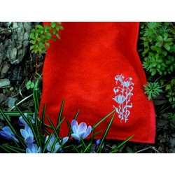 Ręcznik kuchenny czerwony szary haft
