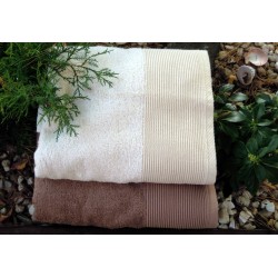 Ręczniki bambusowe kąpielowe krem + brąz
